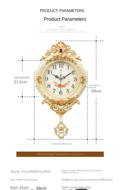 Polaris Light Luxury Home Design 60cm Wall Clock