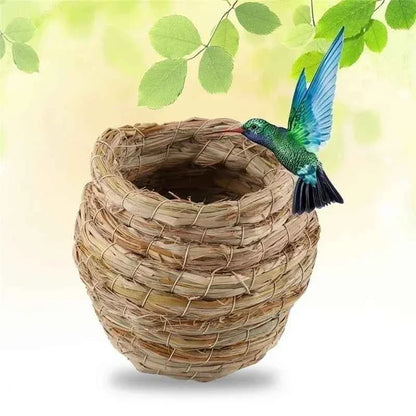 Hanging Hummingbird Bird House Bird's Nest In Straw Garden Nest Woven House Hut Straw Bird Birdhouse House Handwoven