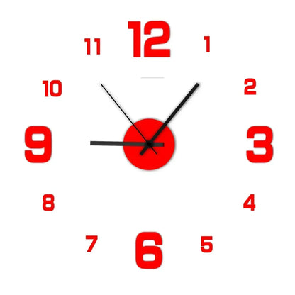 Garden Acrylic Mirror Digital Sticker Wall Clock 16"