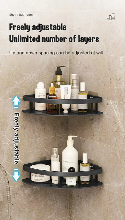 Bathroom Shelves Wall Mounted Non perforated Bathroom Shelf Shower  Storage Shelf  Kitchen Organizer  Bathroom Corner Shelf