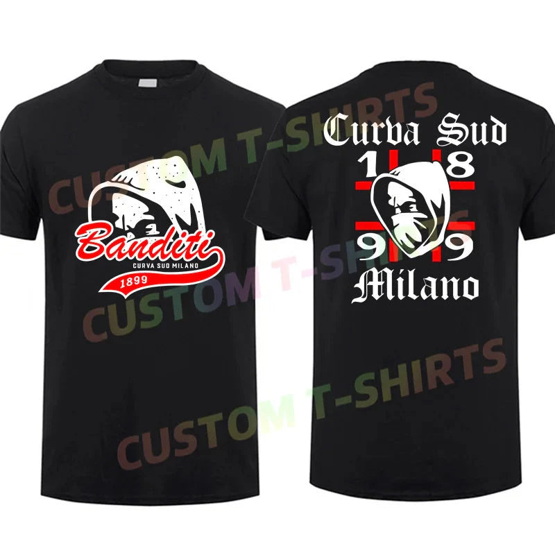2025 Men T Shirt Casual Milan Curva Sud Milano Ac T-shirt Graphic Summer Sports Tops Short Sleeves 100% Cotton Streetwear S-3XL