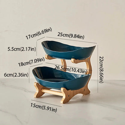 Snack Plates Plastic Material Fruit Plate Creative Design 2 Layer Candy Dish Modern Style Salad Bowl Snack Dish Living Room