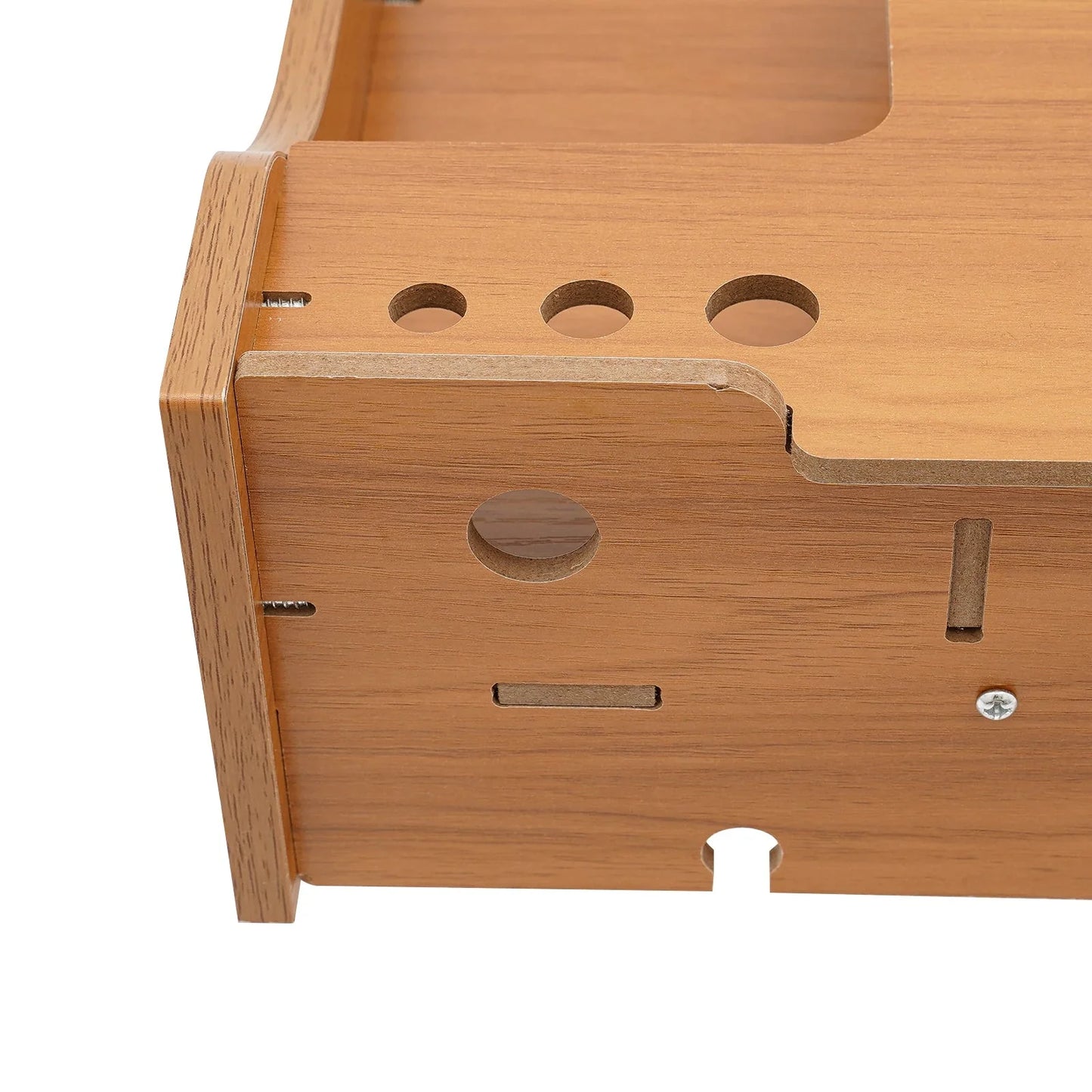 Home Computer Monitor Lift Stand with Drawers and Phone Holder, Desktop Organizer, Desktop Drawer Storage Cabinet