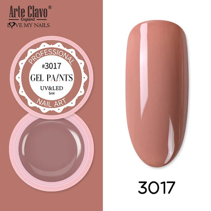 Arte Clavo Painting Gel 72 Colors 5ml Professional Nail Paint Color Gel Polish For Nail Art UV Gel Lacquer Gel Top Coat Manicure