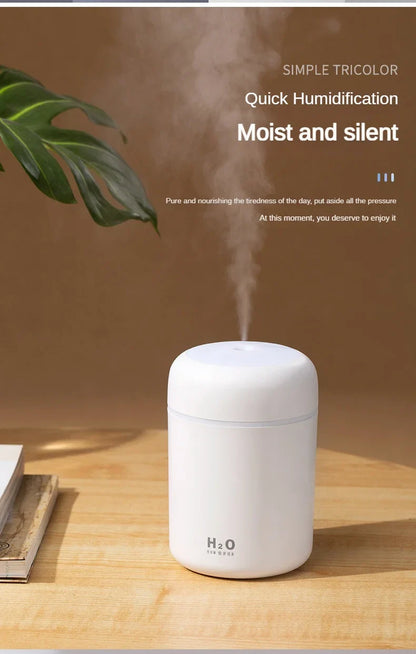 Portable Mini Air Humidifier For Bedroom,Personal Desktop,Car With Colorful Mood Lighting 2 Mist Modes And Auto Shut-Off