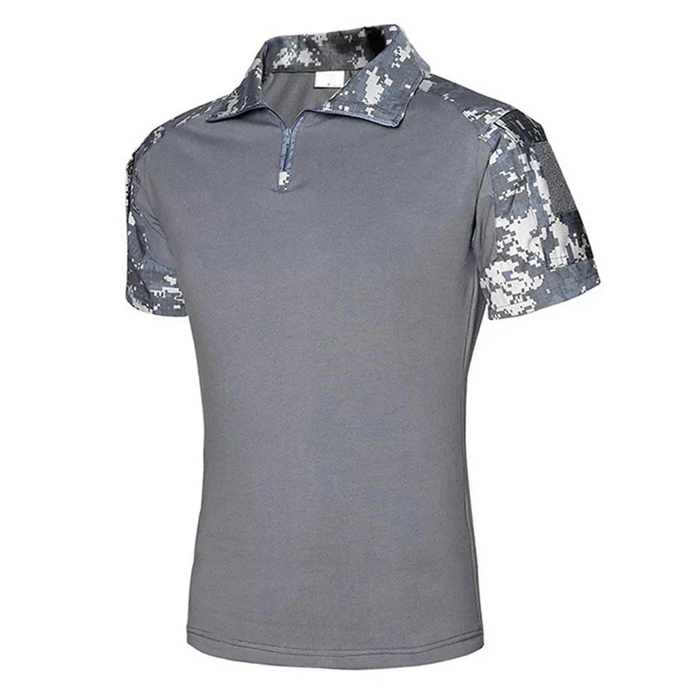 Tactical T-Shirts Mens Outdoor Sport Tee Quick Dry Short Sleeve Shirt Hiking Hunting Combat Men Camo Clothing