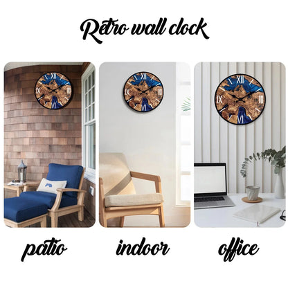 Abstract Roman Numeral Wooden Wall Clock for Living Room, Bedroom, Kitchen, Home Decoration, Silent Quartz Clock, Holiday Gift, 10 Inches, 12 Inches 14inch 16inch (No Battery)