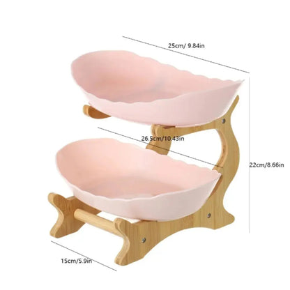 Snack Plates Plastic Material Fruit Plate Creative Design 2 Layer Candy Dish Modern Style Salad Bowl Snack Dish Living Room