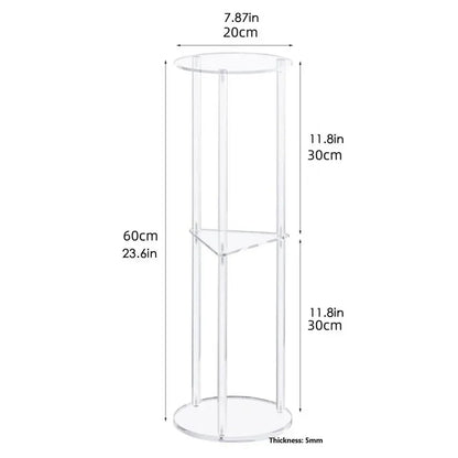 3 Tier Clear Acrylic Side Table Small Drink Side Table Small Space Round Furniture NightStand for Home Balcony Bathroom Sofa