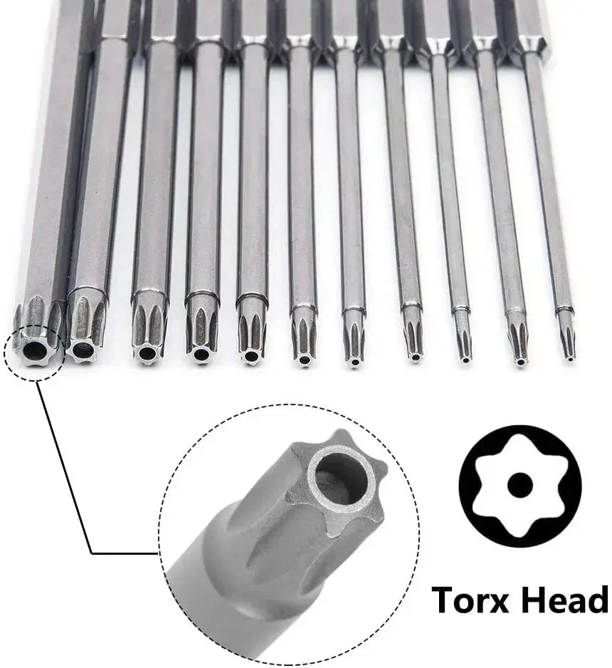 50-75-100mm Hollow Plum Blossom Extended S2 Bit Hexagon Handle Screwdriver Bit Screwdriver Tool Set