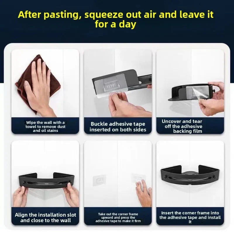 3/2/1 PCS Strong Adhesive No Drill Shower Shelf Storage Upgraded Waterproof Bathroom Organizer Shampoo & Towel Holder Wall Mount