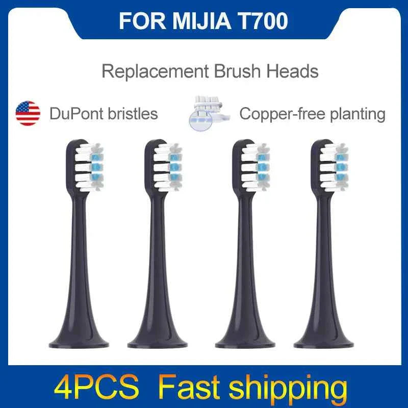 4/8PCS Replacement Brush Heads For XIAOMI MIJIA  T700 Sonic Electric Toothbrush Dupont Bristle with Caps Sealed Pack