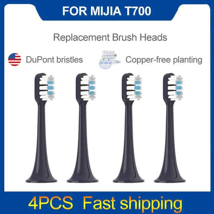 4/8PCS Replacement Brush Heads For XIAOMI MIJIA  T700 Sonic Electric Toothbrush Dupont Bristle with Caps Sealed Pack