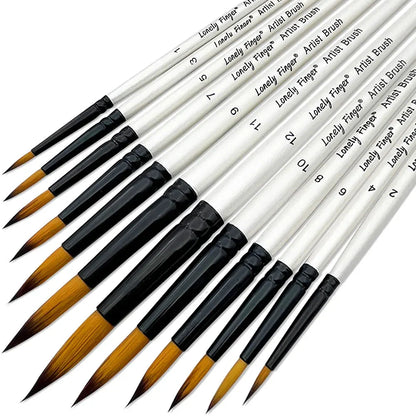 12/48pcs Premium Flat Art Paintbrush Set Durable Anti-Shedding Synthetic Nylon Bristles for Watercolor Acrylics Gouache Painting