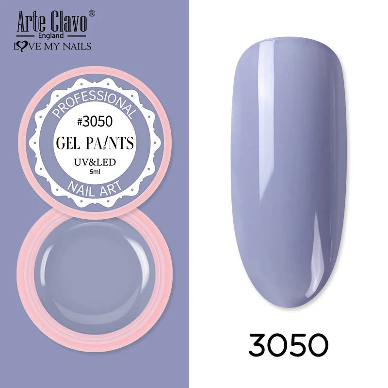 Arte Clavo Painting Gel 72 Colors 5ml Professional Nail Paint Color Gel Polish For Nail Art UV Gel Lacquer Gel Top Coat Manicure