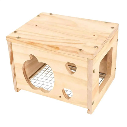 Bird House Wood Nesting Box Parrot Hideaway Rest Hut Cage Decor Accessory for Budgies Cockatiel Indoor Aviary
