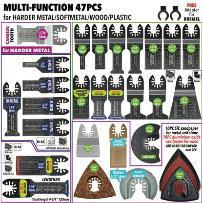 Oscillating Saw Blades Kit，Multitool Blades - Compatible with Milwaukee Dewalt  Worx Skil AEG Ryobi