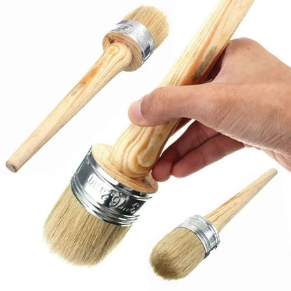 Painting Supplies 20-50mm Artist Brush 185mm Long Round Bristle Paint Brush Tools Chalk Oil Painting Brush Wooden Handle