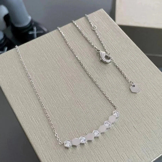Luxury Jewelry 925 Pure Silver Women's Necklace.Trendy Wedding Jewelry Accessories Holiday Gifts