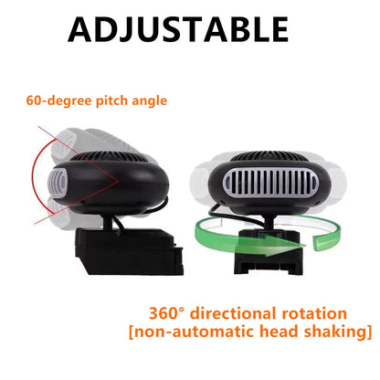 Electric Power Warm Air Blower Fan Heater Portable Small Space Heater Car Window Defogger Power Tool Parts Battery Powered