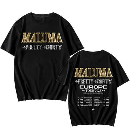 Rapper Maluma T-shirts Maluma +pretty+dirty Europet Tour 2025 Tshirt Men Women Cotton Tees Y2k Unisex Retro Harajuku Top Clothes