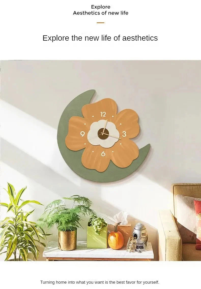 Light Decorative Clock Hanging Restaurant Simple Creative Crystal Porcelain Wall Hanging Clock Quiet Room Clock