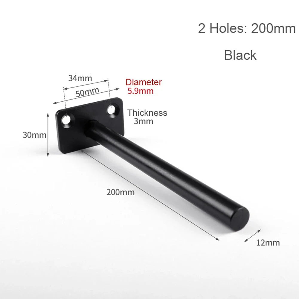 T Shape Concealed Shelf Brackets Floating  Wall Shelf Supports Screw Mounting Plate Multi sizes Metal Brackets