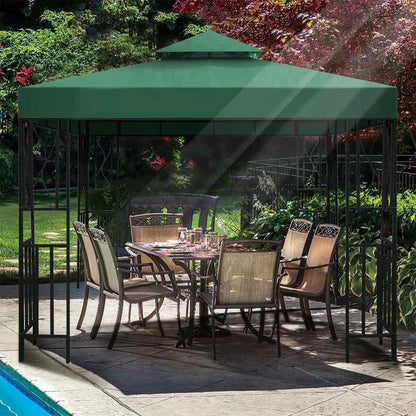 3x3m 2-Tier Garden Gazebo Replacement Canopy - Waterproof Oxford Patio Tent Roof