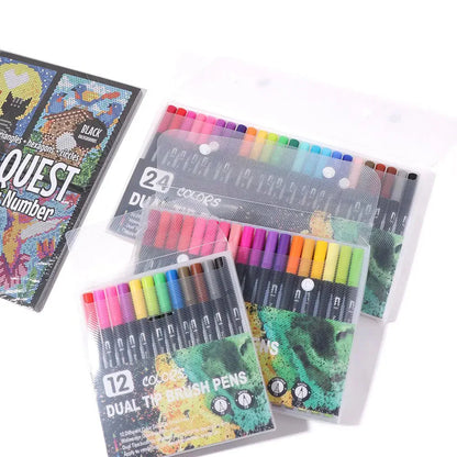 Cartoon Activity Color Painting Book Educational Paper Paint By Numbers Quick-drying DIY Drawing Learning Book Home Decor