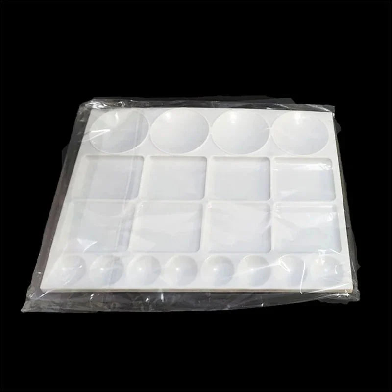 1Pc Oil Paint Water Coloring Palette For Kids Children Adults Art Acrylic Drawing Tray Plastic Pallet Student Stationery