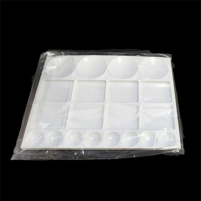 1Pc Oil Paint Water Coloring Palette For Kids Children Adults Art Acrylic Drawing Tray Plastic Pallet Student Stationery