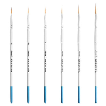 Artist Paint Brush 6 Pcs Set Thin Pen Extra Long Fine Point Liner Tip #000#00#0#1#2#3, Scale Models Nail Acrylic Oil Watercolor