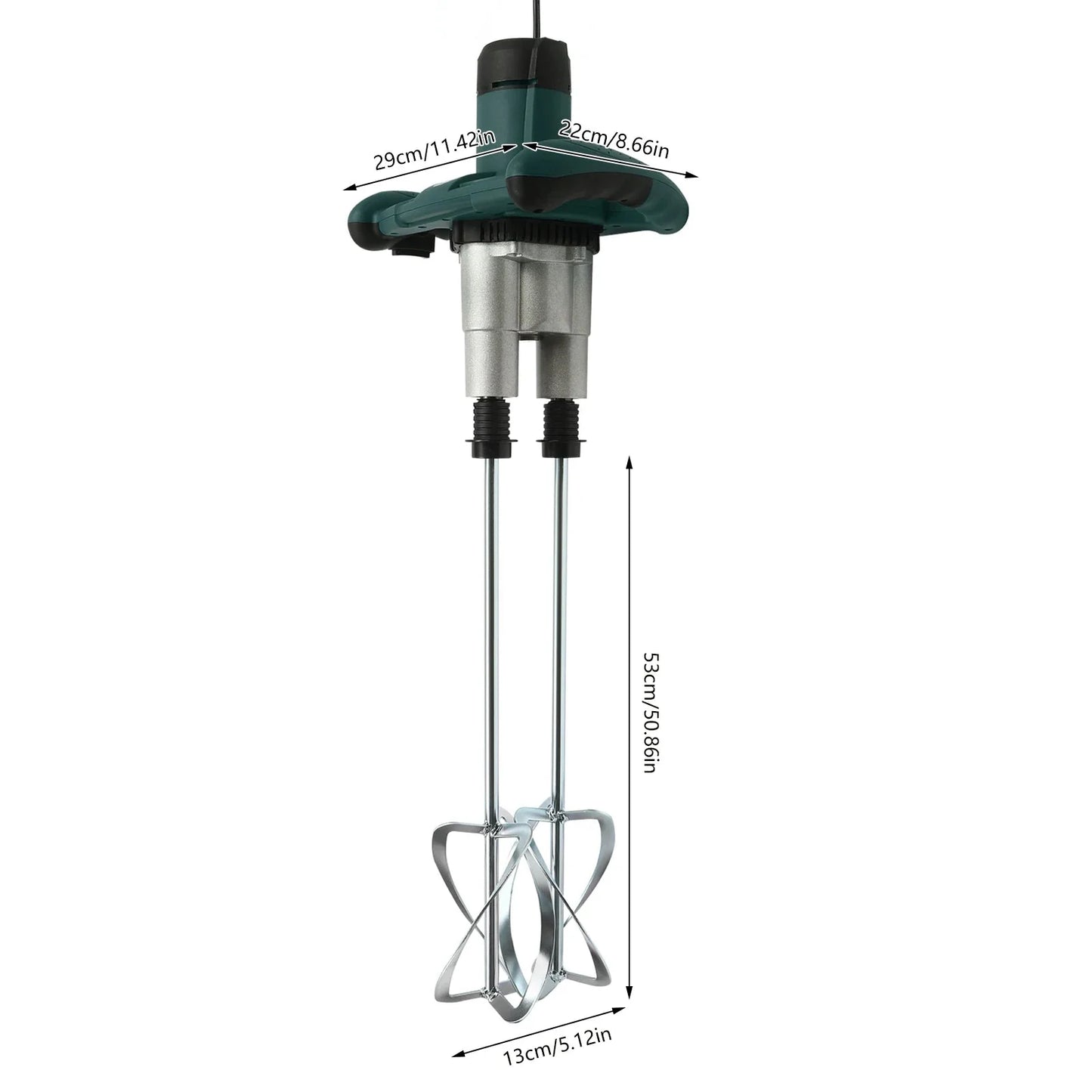 2 Paddle Cement Mixer Mortar Stirrer Concrete Paint Mortar Hand Mixer 6  Speeds Optional Red 1800W / Green 2800W