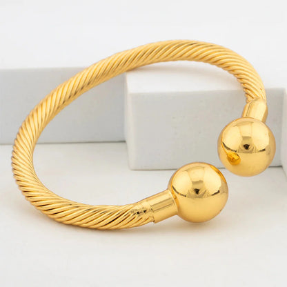 Exquisite Fashion Jewelry Set for Women Arab Gold Color Luxury Necklace Earrings Bangle Ring Set Weddings Dubai Party Daily Wear