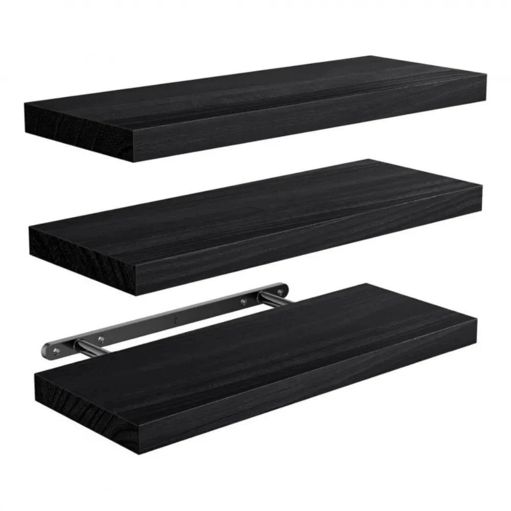 Solid Wood Solid Wooden Floating Shelves Wall Mounted Storage Rack Wall Mounted Bookshelf Floating Design Book Shelf