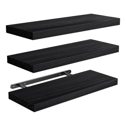 Solid Wood Solid Wooden Floating Shelves Wall Mounted Storage Rack Wall Mounted Bookshelf Floating Design Book Shelf