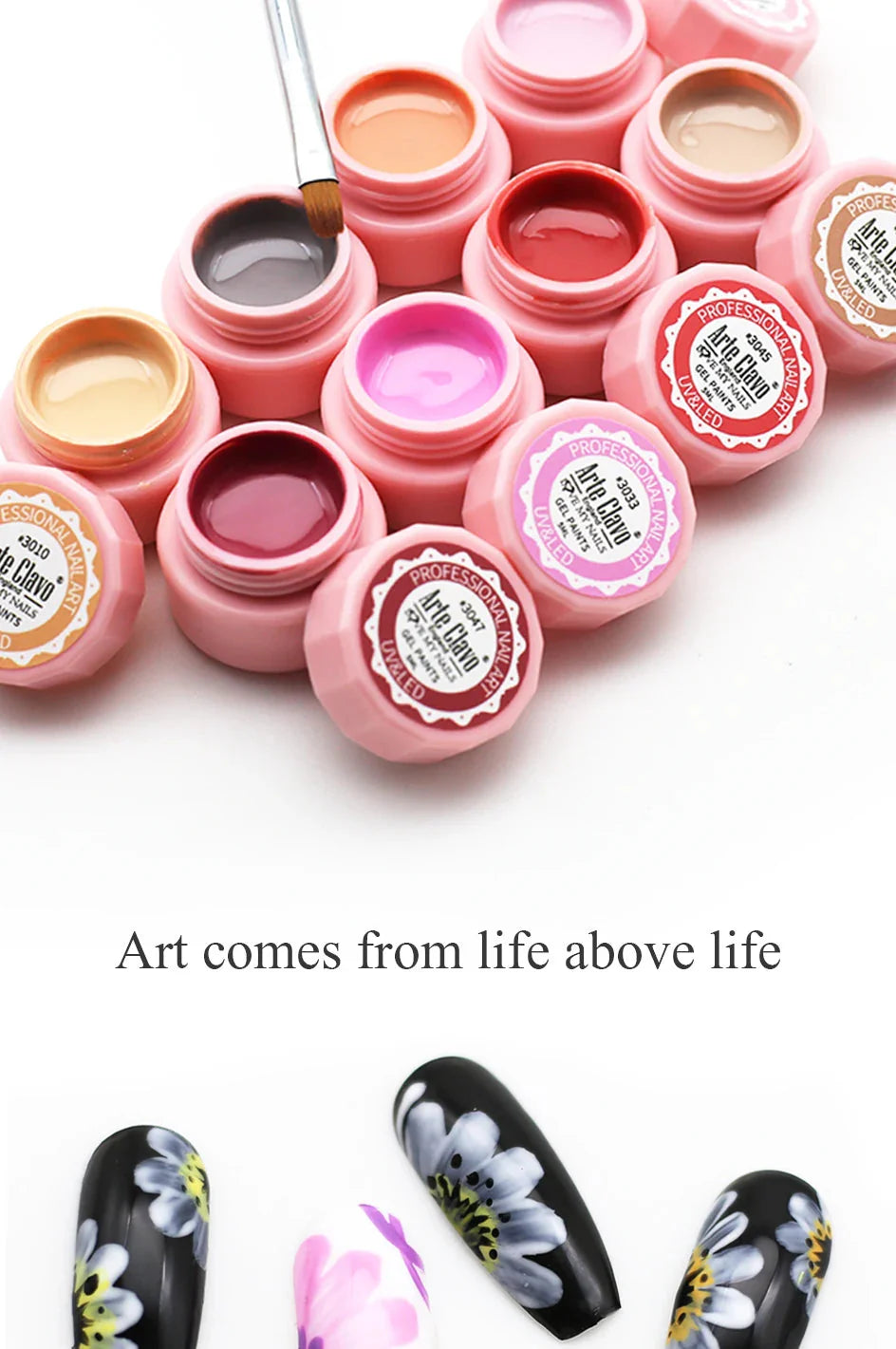 Arte Clavo Painting Gel 72 Colors 5ml Professional Nail Paint Color Gel Polish For Nail Art UV Gel Lacquer Gel Top Coat Manicure
