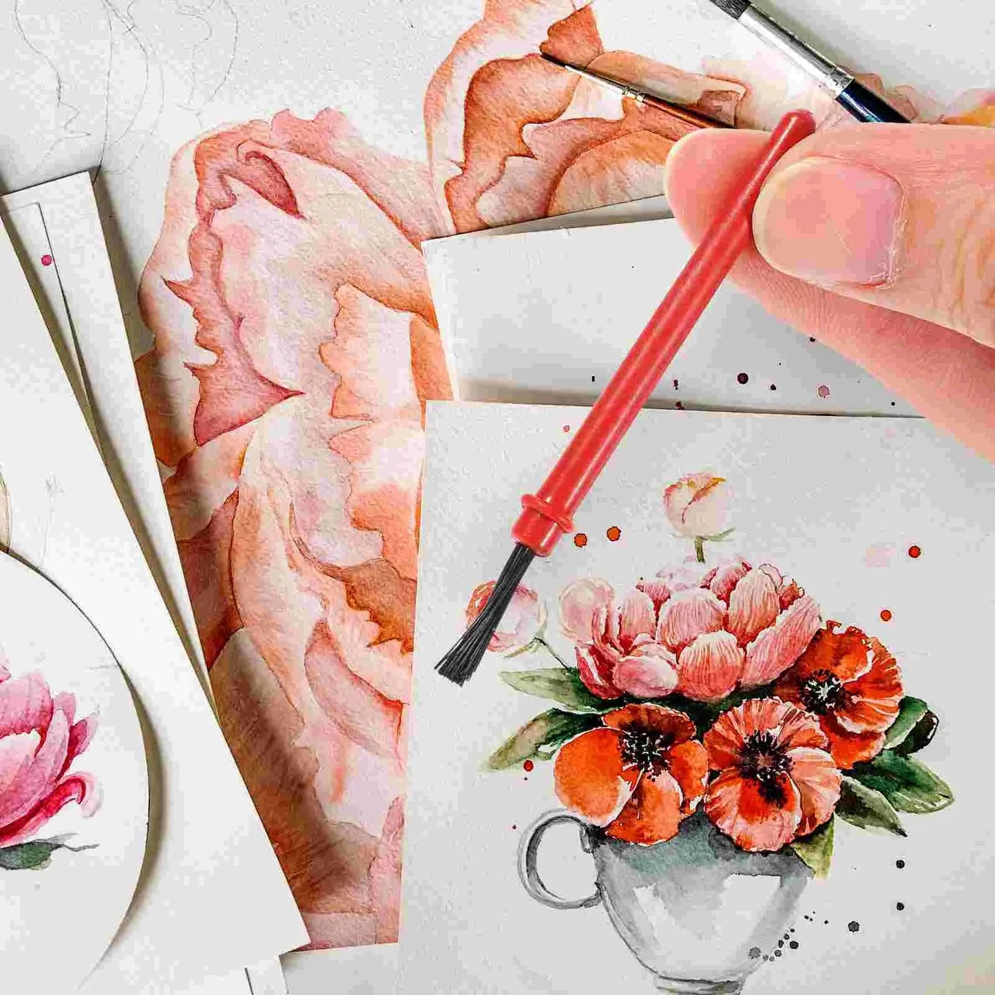 100Pcs Paint Brushes for Toddlers 2-4 Years Art Watercolor Acrylic Pigment Portable Durable PP Material Easy to Clean