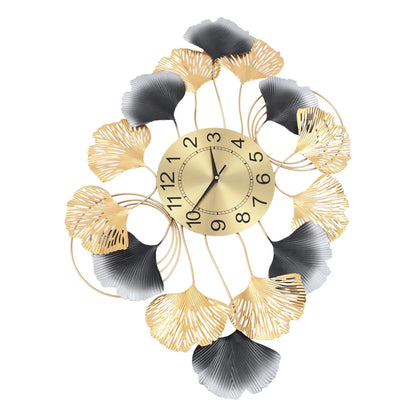 Background Art Display Design Round Gold Clock 8"