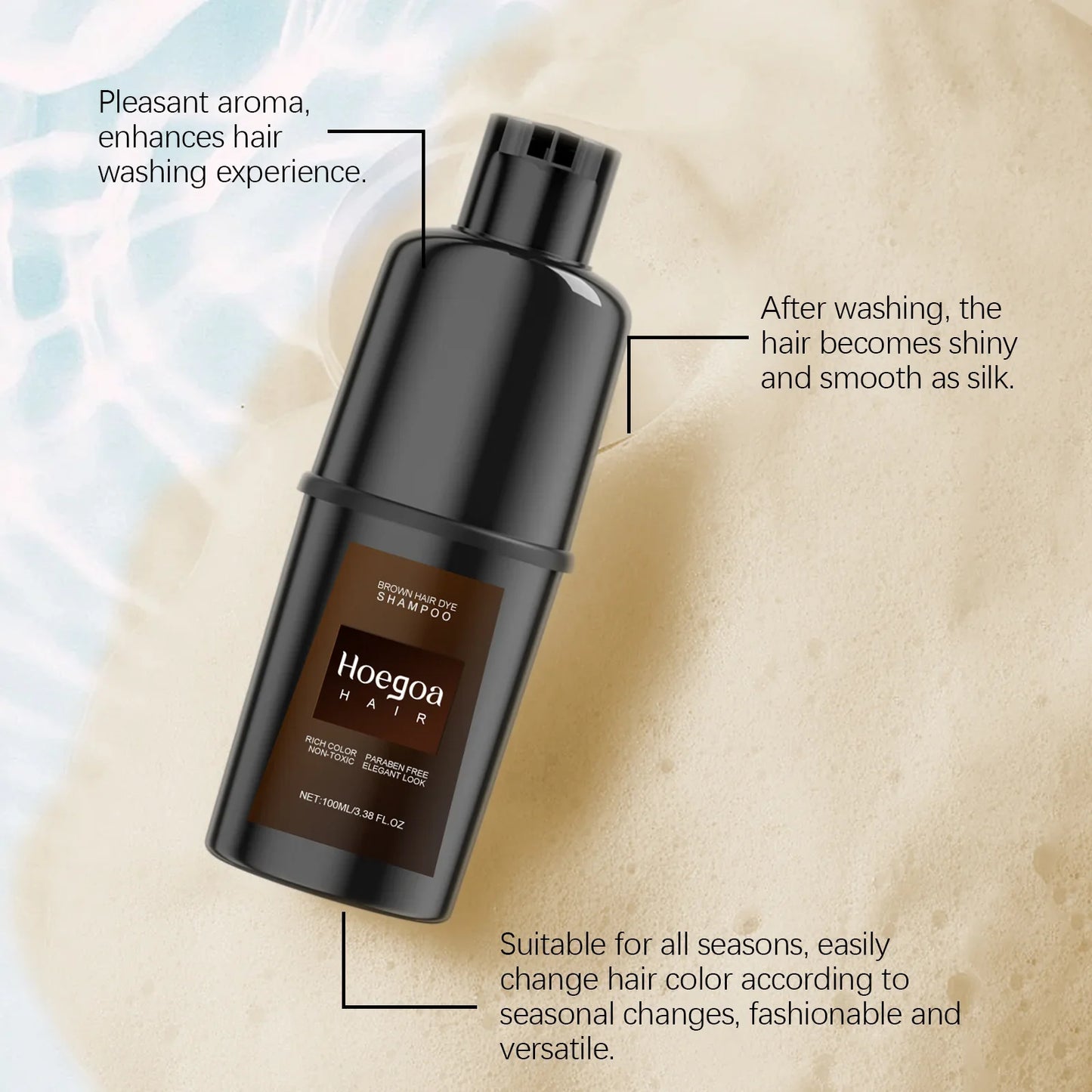 Hair Dye Shampoo Diy Natural Black Color Repair Gray White Hair Non Irritating Hair Coloring Shampoo