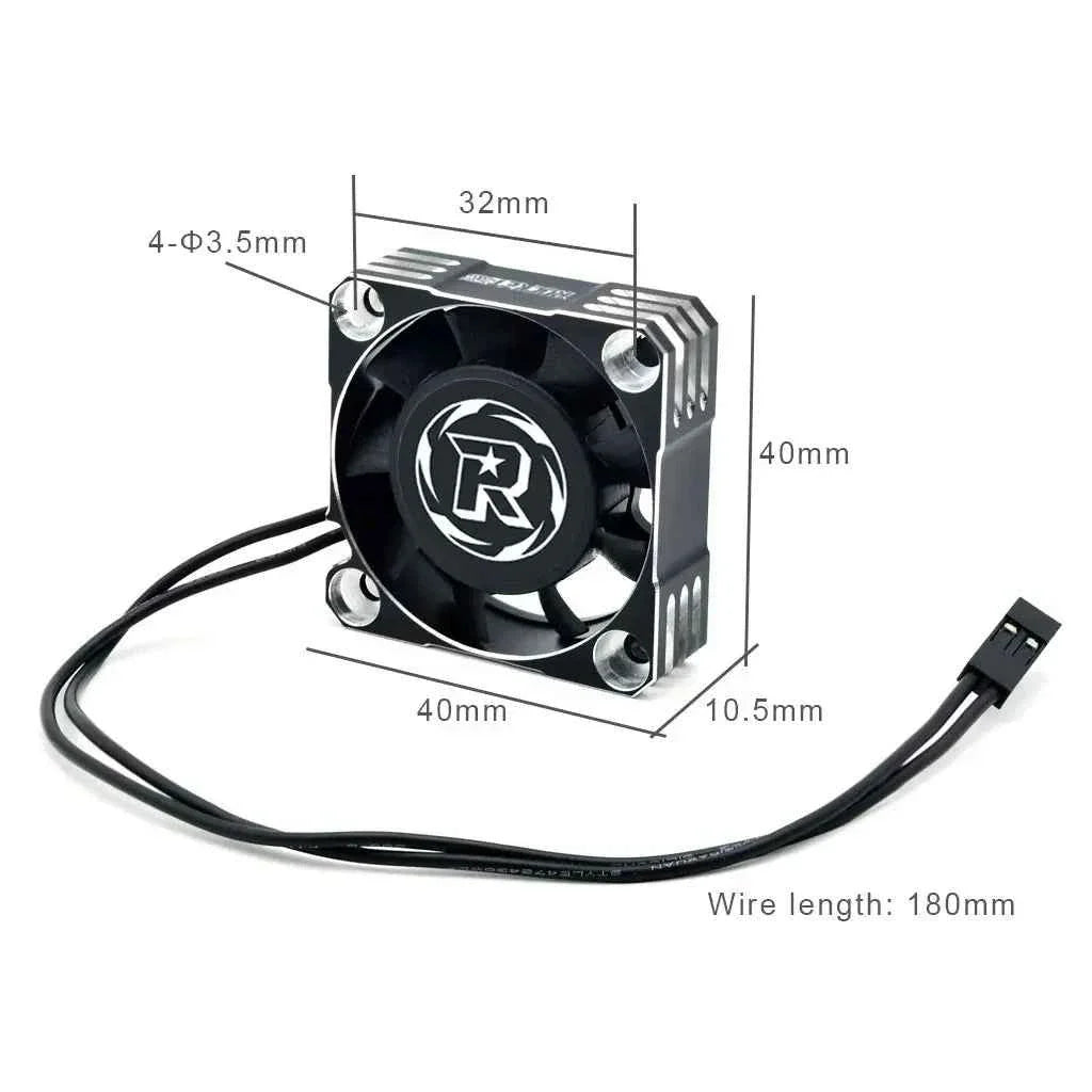 ROCKET-RC 25/30/35/40/50mm V2 Metal Cooling Fan 32000/28000/21000/16000/10000RPM for 1/8 1/10 1/12 RC Car 540/550/3650 Motor ESC