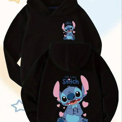 Fashionable Disney Children's Hoodies, Autumn and Winter Girls'  Boys' Clothes Outdoor Sweatshirts Soft Long-sleeved Pullovers