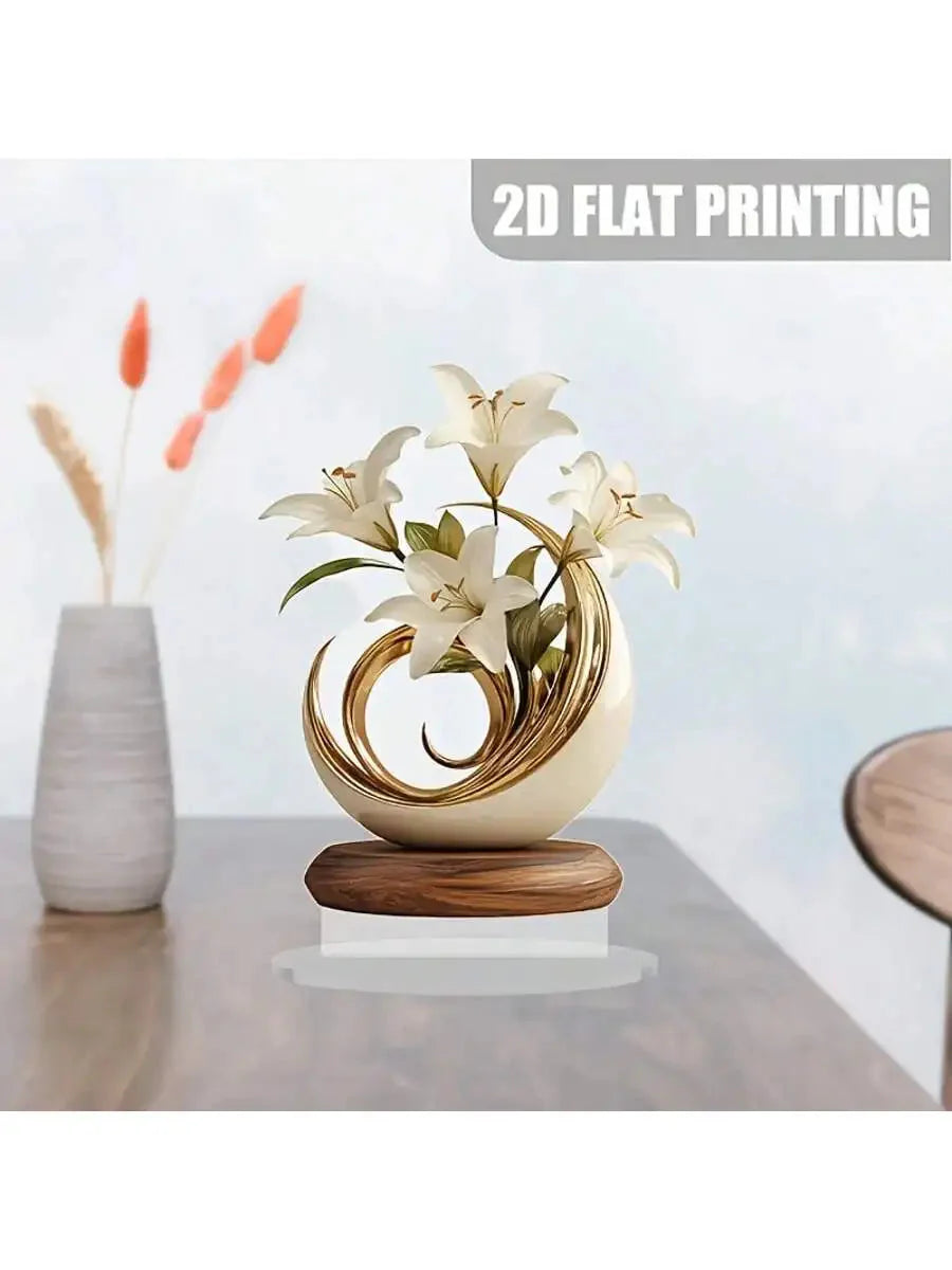 1 piece of lily desktop decoration ornament suitable for living room desktop and office decoraValentine Day wedding decor gifts