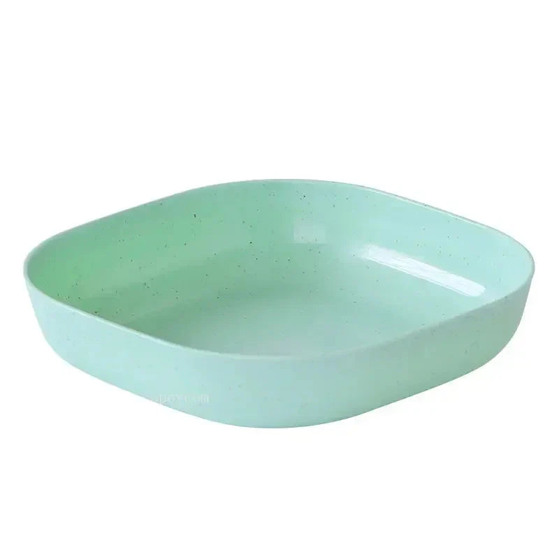 Solid Color Wheat Straw PP Plate Reusable Small Plates Dinner Dish Vegetable Fruit Cake Snacks Plate Tableware Home Supplies