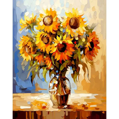 GATYZTORY Paint By Number yellow Flower Landscape Oil Painting On Canvas Floral Handmade Modern Diy Unique Gift