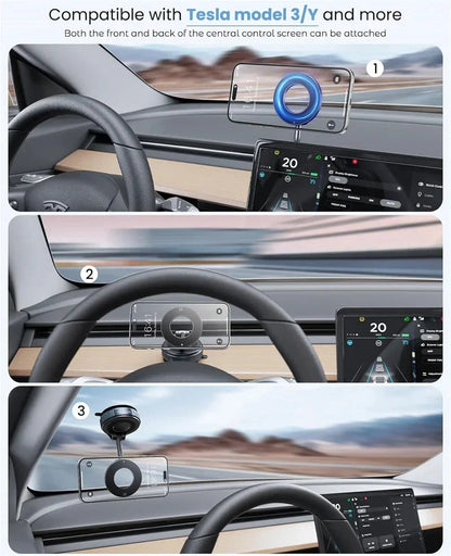 Car Mount Electric Vacuum Magnetic Holder Foldable Strong Suction Stand For Cell Phone For iphone 12 13 14 15 16 Live Streaming
