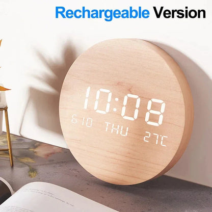 LED Digital Wall Clock Temperature Date Time Multi-function Display Living Room Home Bedroom Silent Clock Fashion Wall Clock