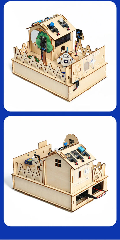 ACEBOTT Smart Home STEM STEAM Starter Kit Wooden House IoT Wifi Blockly Programming for ESP32 Arduino