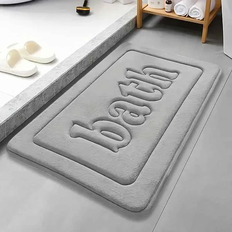 Bathroom anti slip floor mat soft bathroom mat water absorbing bath mat 1.2cm thick flannel fabric door mat home decoration