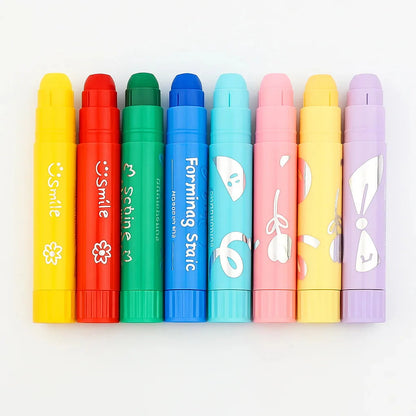 8/12 Colors Crafts Paint Sticks Color Solid Painting Stick Washable Paint Sticks Drawing Graffiti Art for Kids and Students
